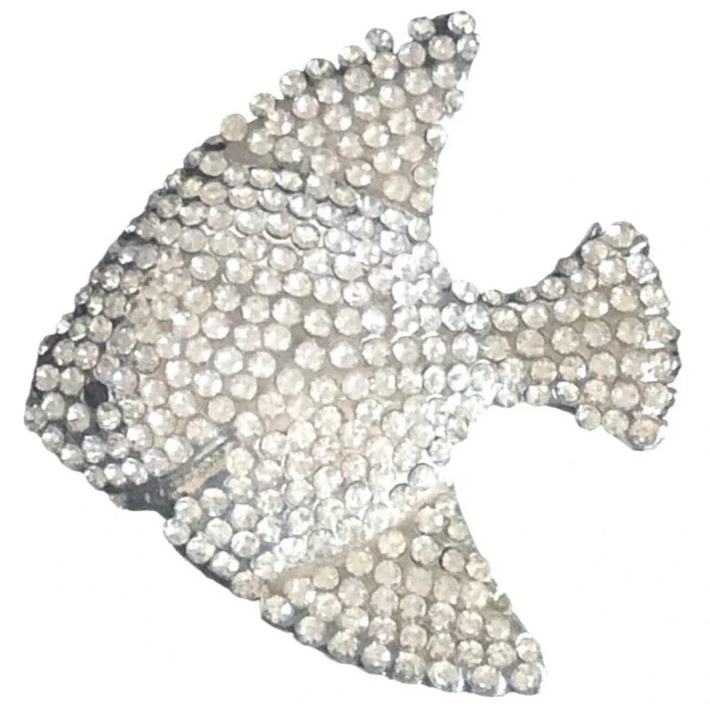 Tahari Angel Fish Napkin Rings Rhinestone Bling Beach Coastal Summer Set of 4